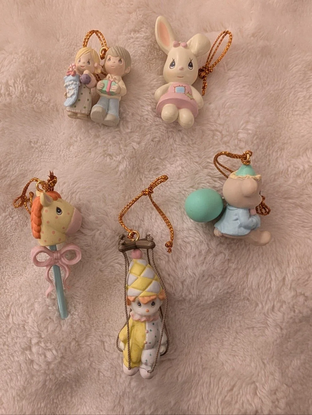 Precious Moments Mini Moments Ornament Lot of 5 Enesco Vintage Christmas